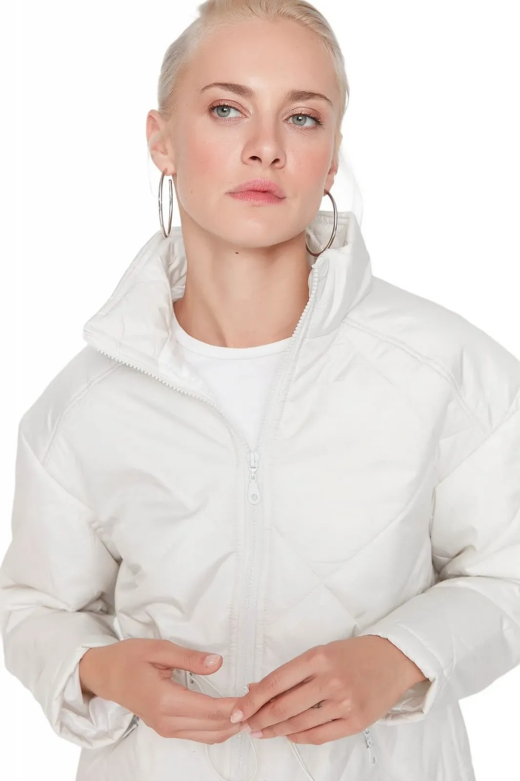 Пуховик TRENDYOL Однотонный Зимняя куртка, фото №3