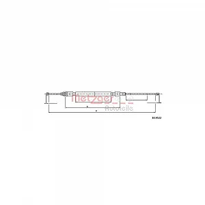 Трос стоянкового гальма METZGER 10.4522 задній лівий - Фото 1