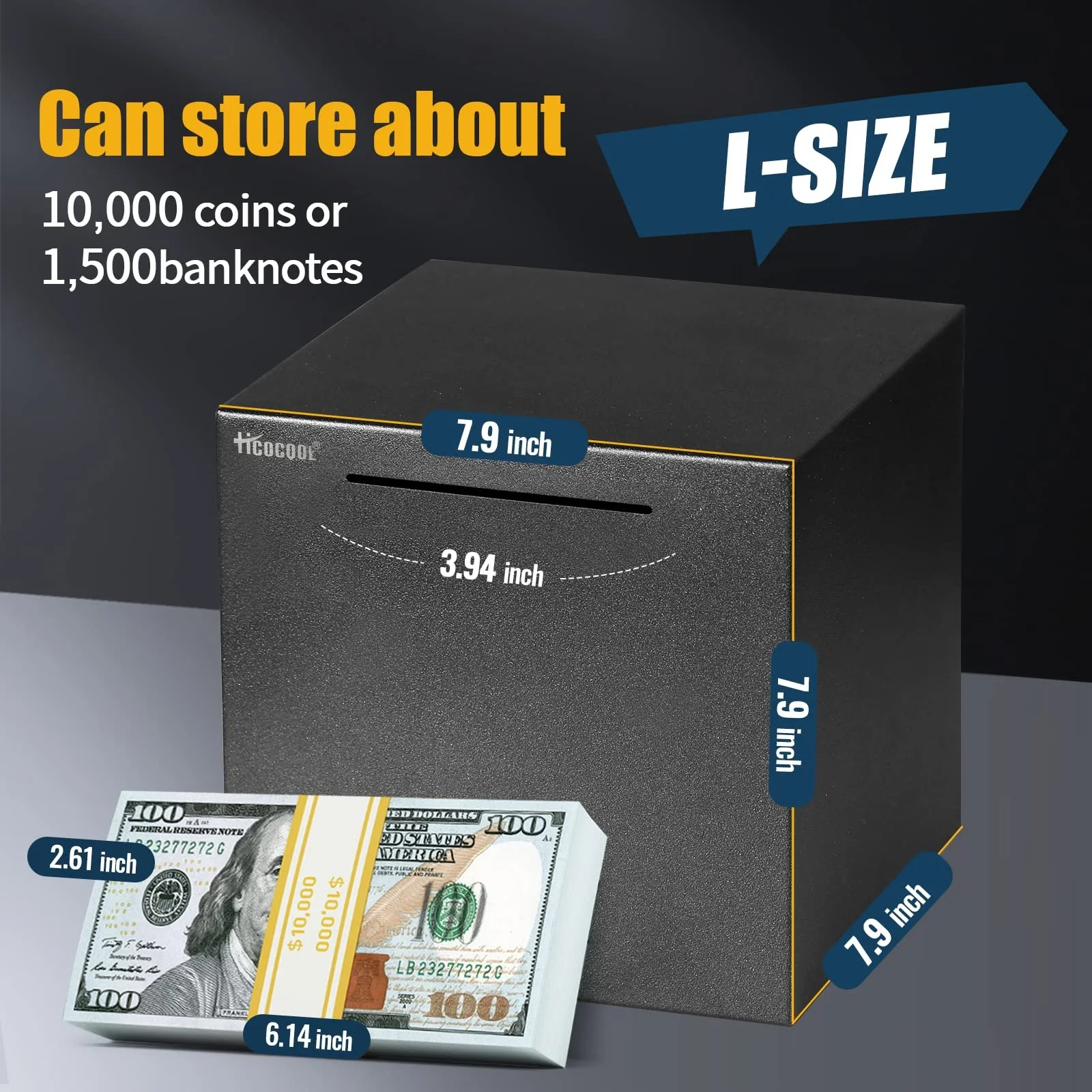 Скарбничка-сейф для дорослих Нержавіюча сталь, фото №2