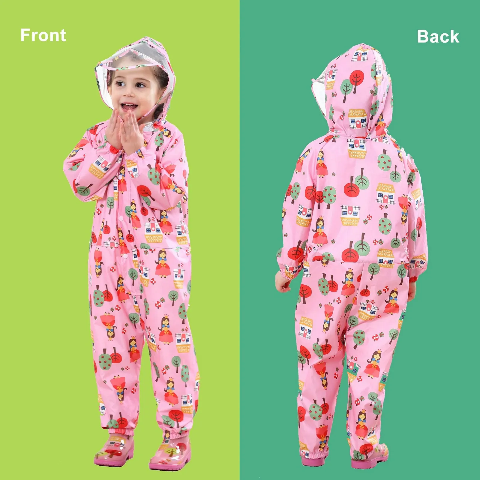 Дощовик Baogaier Дитячий для дівчаток та хлопчиків, дихаючий, водонепроникний, фото №2