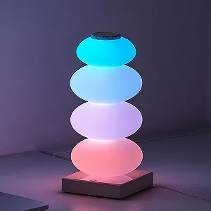 Настільна лампа Maxspace RGB сенсорна Candy Cane дизайн USB біла - Фото 1