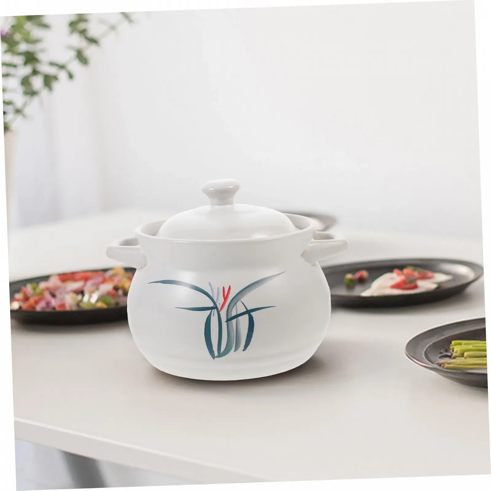 Кастрюля для супа Homoyoyo керамическая термостойкая с крышкой для куриного супа и рагу, фото №6 Кастрюля для супа Homoyoyo керамическая термостойкая с крышкой для куриного супа и рагу, фото №6