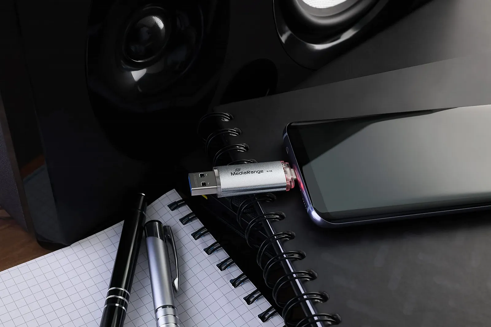 USB-накопичувач MediaRange USB 3.1 and TypeC 128 GB Combo 60 МБ/с Сріблястий, фото №5