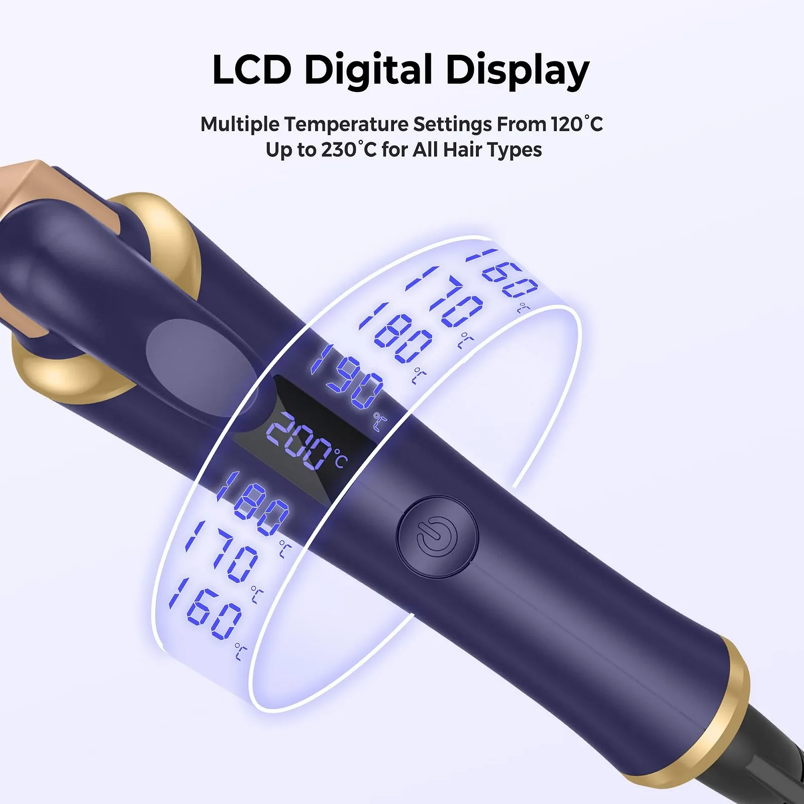 Міні-плойка UMIGA 13 мм для короткого волосся дорожня LCD-дисплей 5 температурних режимів 120-200°C подвійна напруга із затискачем, фото №7