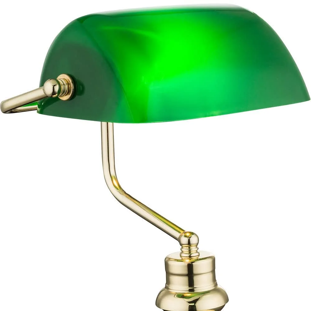 Настольная лампа Globo LED Banker Antique Brass Green, фото №8