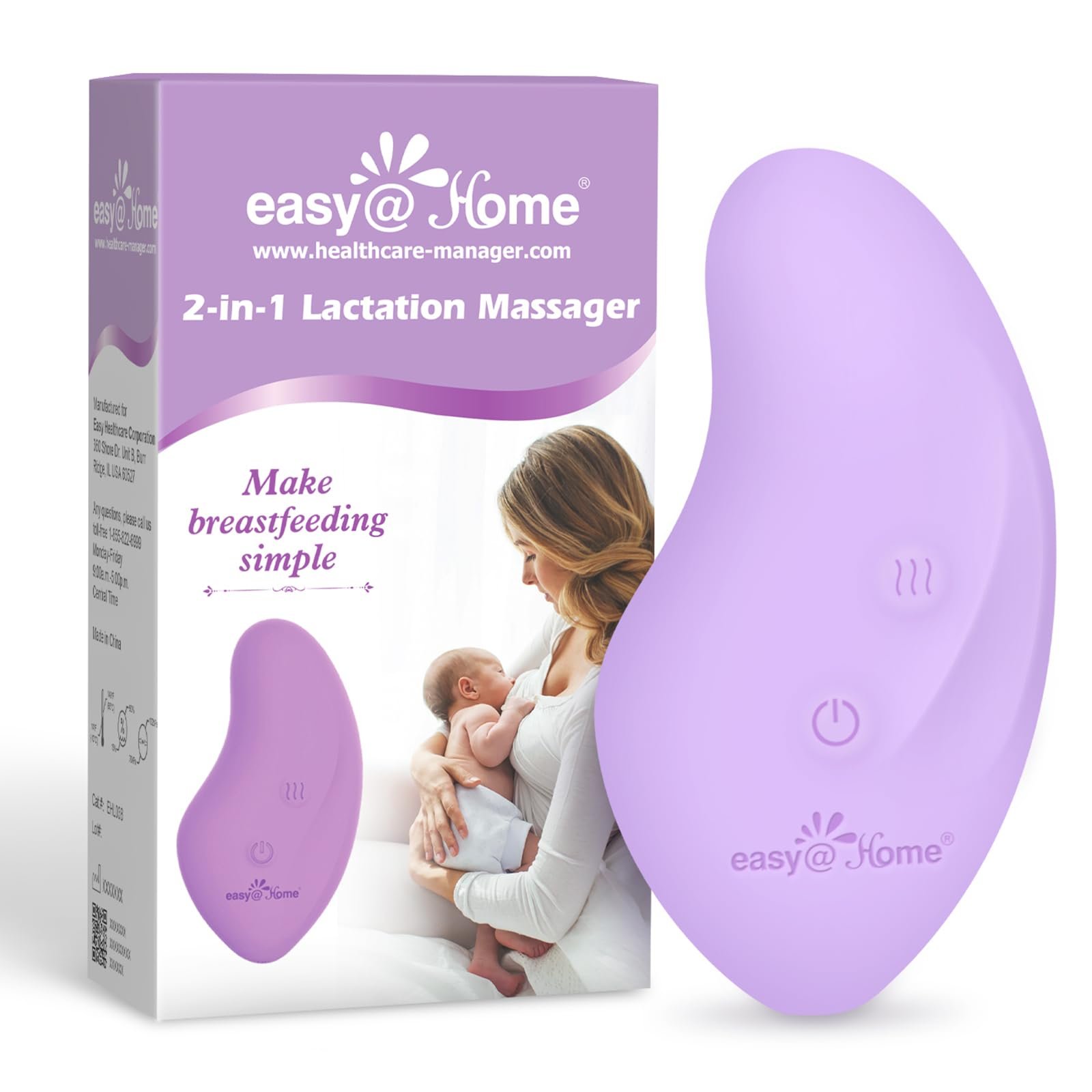 Массажер и молокоотсос для груди электрический Easy@Home 2-в-1 с вибрацией и нагреванием., фото №1 Массажер и молокоотсос для груди электрический Easy@Home 2-в-1 с вибрацией и нагреванием., фото №1