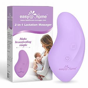 Массажер и молокоотсос для груди электрический Easy@Home 2-в-1 с вибрацией и нагреванием. - Фото 1