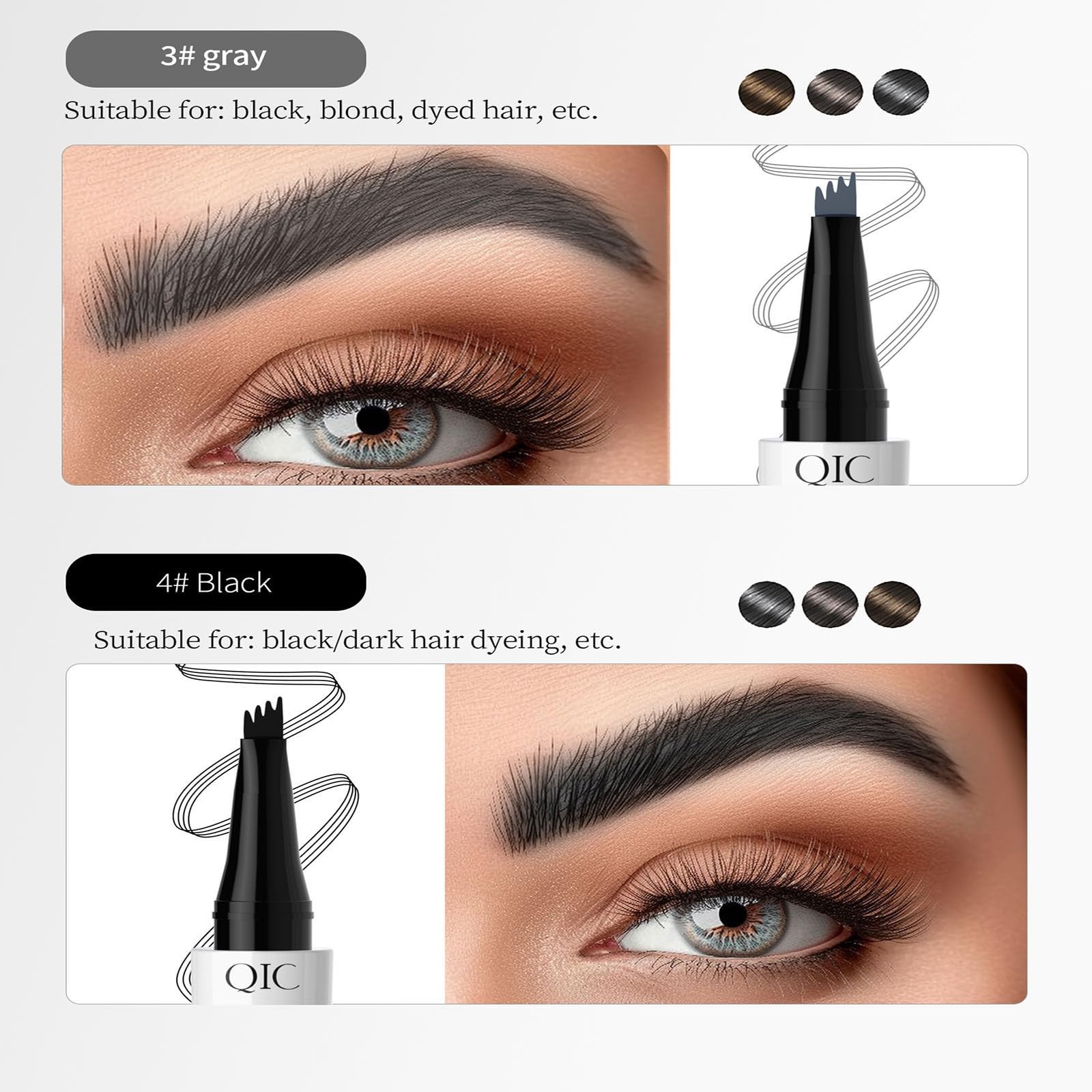 Карандаш для бровей 4 Spitzen Magischer Augenbrauenstift 3D Microblading Augenbrauenstift 3D Mikro Augenbrauenstift 4 цвета, фото №4