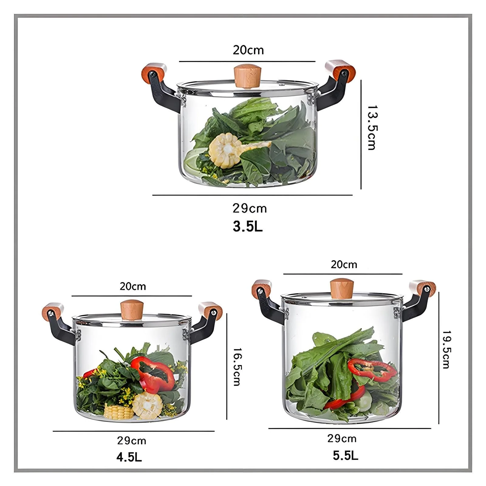 Каструля Glas Kochtopf, скляна, з кришкою та подвійною ручкою, для супу, з боросилікатного скла, жаростійка, для дому, кухні, ресторану, фото №2 Каструля Glas Kochtopf, скляна, з кришкою та подвійною ручкою, для супу, з боросилікатного скла, жаростійка, для дому, кухні, ресторану, фото №2