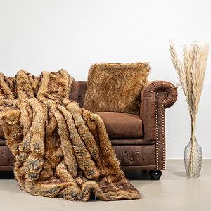 Покривало зі штучного хутра Quantum Interior by Maxland Luxury Коричнево-червоний synthetic.ua - Фото 1