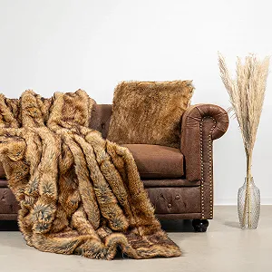 Одеяло из искусственного меха Quantum Interior by Maxland Luxury Красно-коричневый synthetic.ua - Фото 1