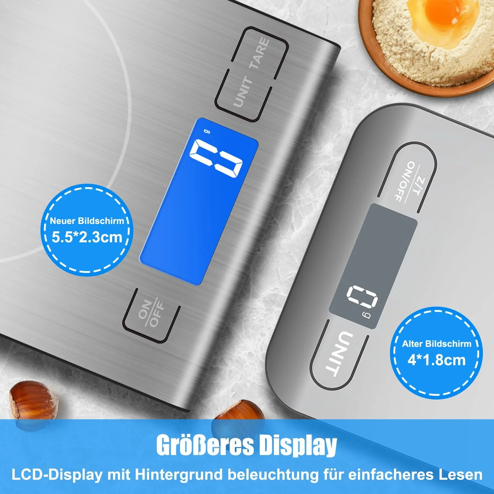 Кухонні ваги Diyife 15 kg Stainless Steel USB-C LED, фото №3 Кухонні ваги Diyife 15 kg Stainless Steel USB-C LED, фото №3