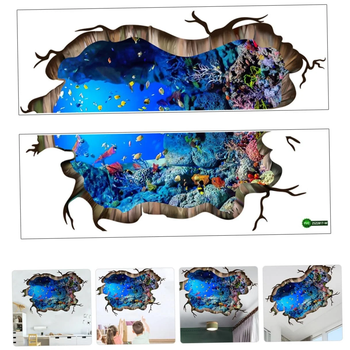 Наклейка на стену Veemoon Океан 3D Морские обитатели ПВХ Самоклеящаяся, фото №5 Наклейка на стену Veemoon Океан 3D Морские обитатели ПВХ Самоклеящаяся, фото №5