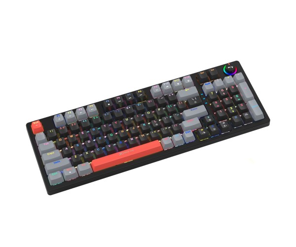 Клавіатура ігрова механічна XTRIKE ME GK-987 UA 96кл.+регулятор, RGB USB чорно-сіра, фото №2