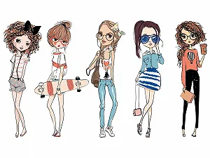 Наклейка на стіну GRAZDesign Подружки-тінейджери 100 x 57 см synthetic.ua - Фото 1