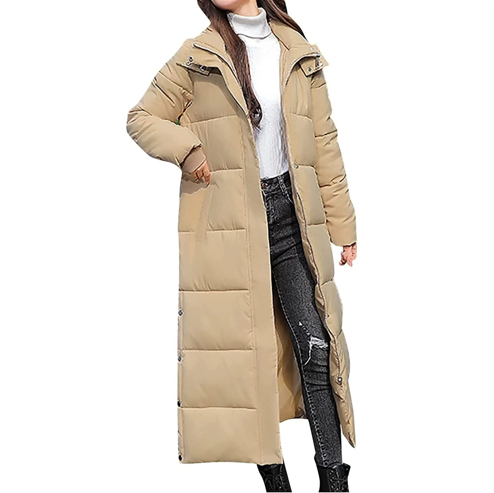 Пальто Sawmew Зимове Довге Тепле стьобане з капюшоном, фото №1 Пальто Sawmew Зимове Довге Тепле стьобане з капюшоном, фото №1