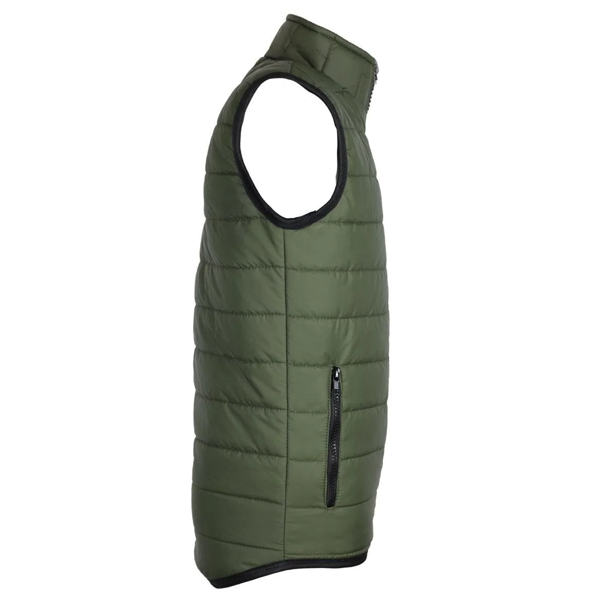 Жилет зимовий MS-Trachten Moni дитячий стьобаний з вишивкою голови коня, оливковий, фото №2