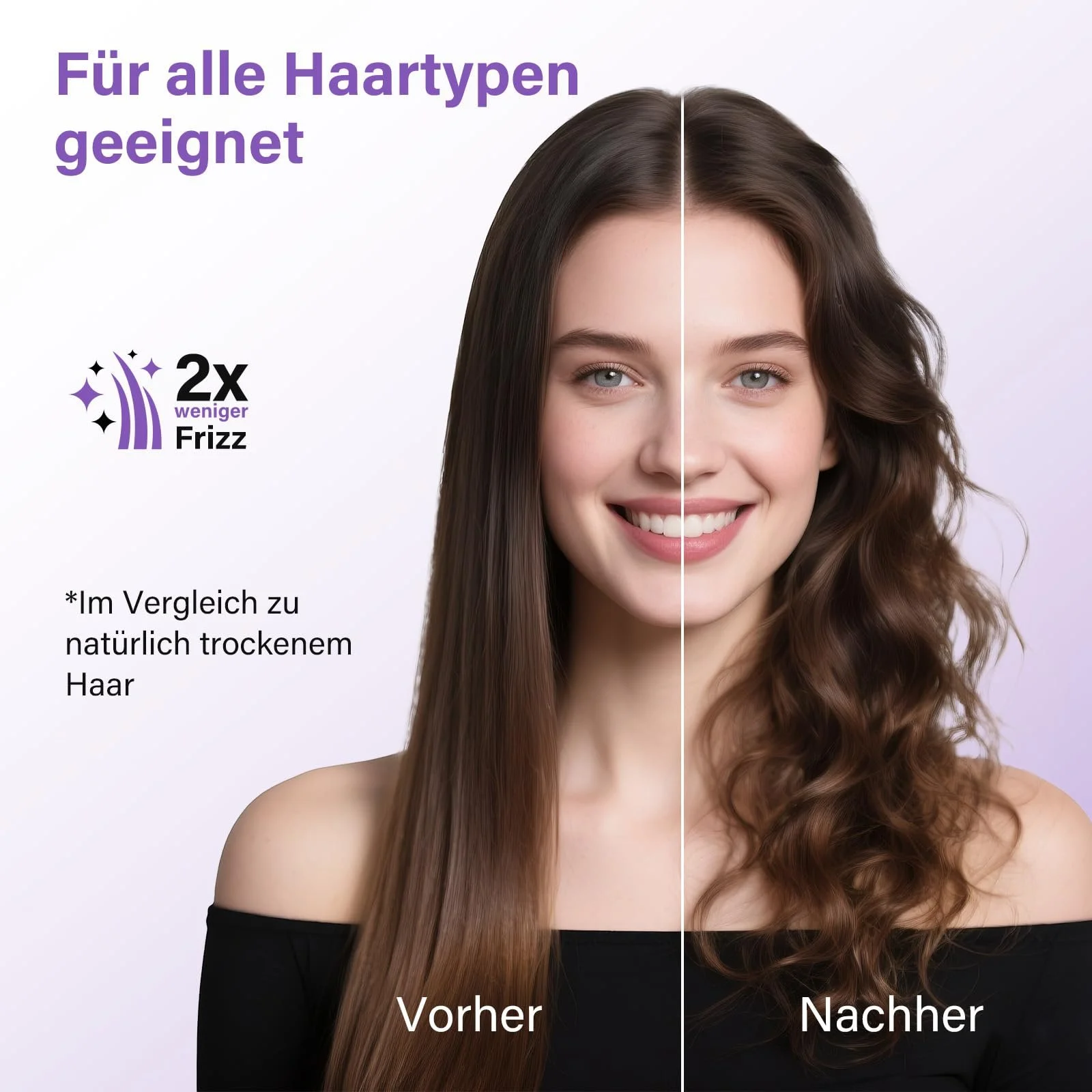 Випрямляч та стайлер для волосся HZD 2-in-1 Professional Fast Styling Frizz-Free Фіолетовий, фото №5 Випрямляч та стайлер для волосся HZD 2-in-1 Professional Fast Styling Frizz-Free Фіолетовий, фото №5