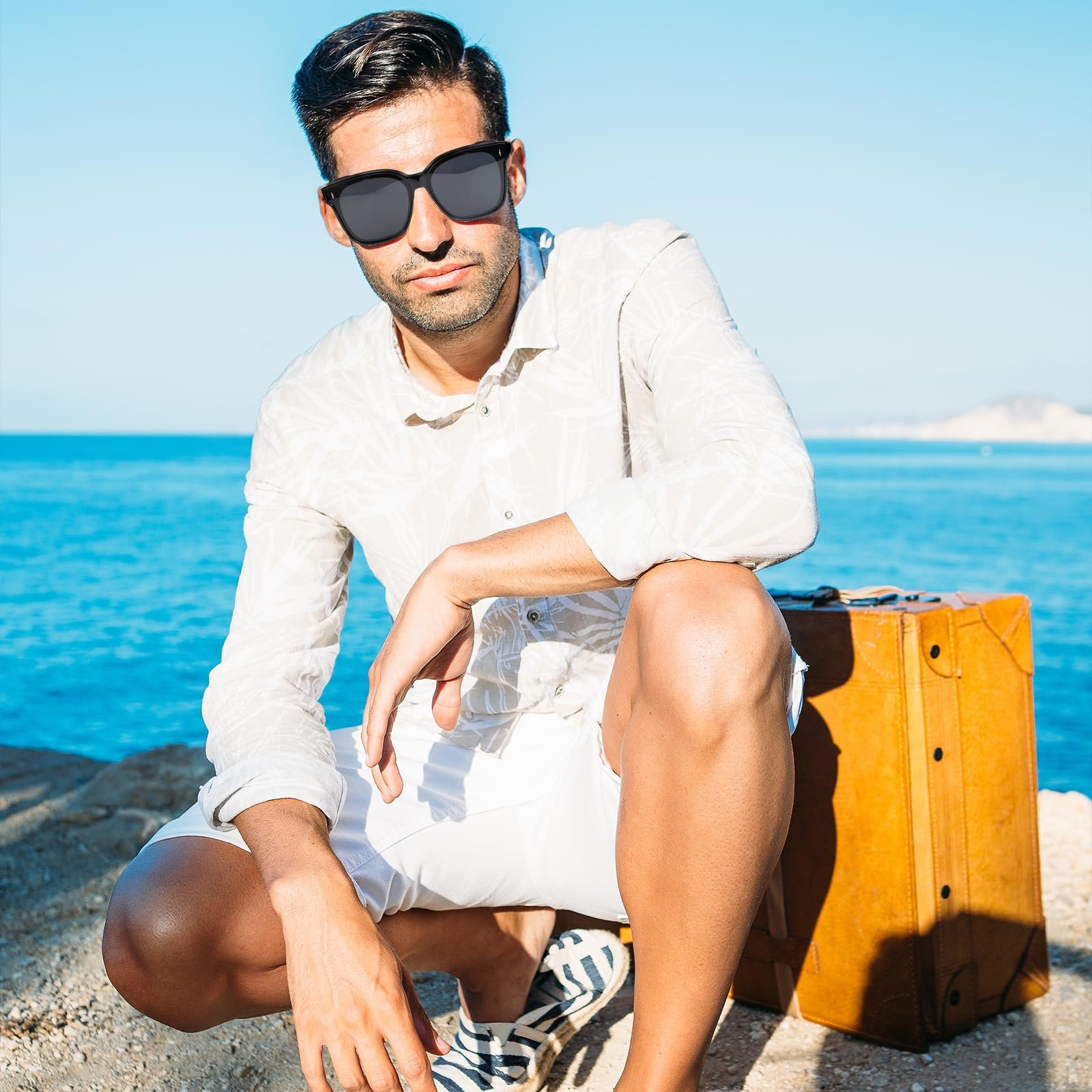 Накладні сонцезахисні окуляри поляризовані, захист UV400, чорні, фото №6 Накладні сонцезахисні окуляри поляризовані, захист UV400, чорні, фото №6