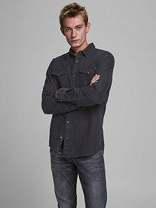 Рубашка Jack&Jones SHERIDAN L/S NOOS 12138115 Denim Черный L synthetic.ua - Фото 1