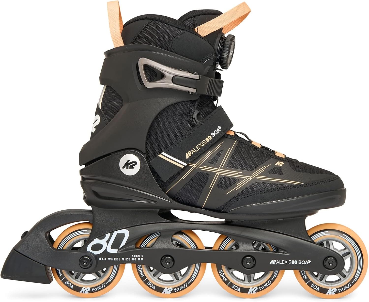 Женские роликовые коньки K2 Alexis 80 Boa 40 размер Black/Pink, фото №2