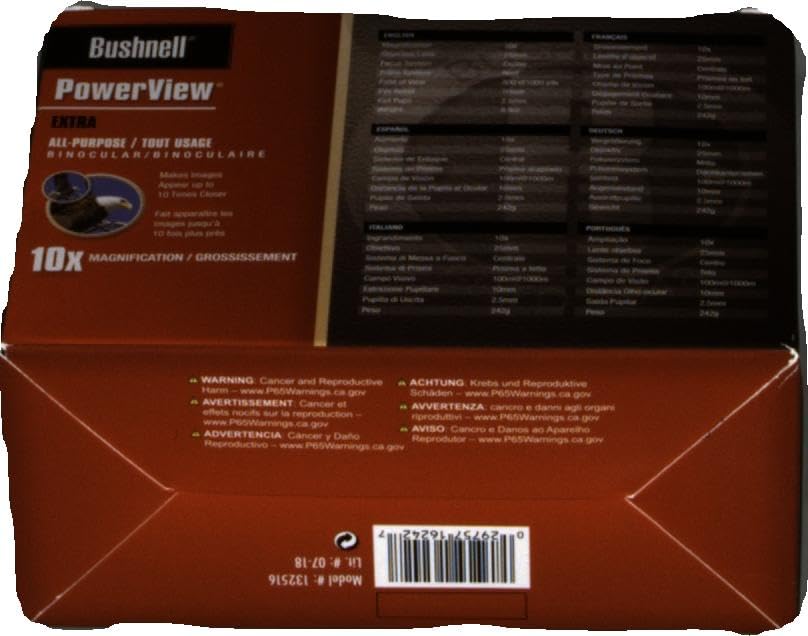 Біноклі Bushnell Powerview 10x25 Porro Prism Компактні Чорний, фото №7 Біноклі Bushnell Powerview 10x25 Porro Prism Компактні Чорний, фото №7