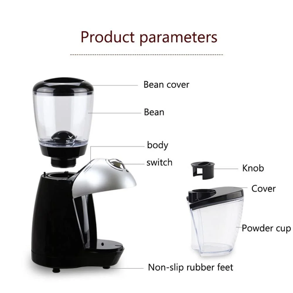 Кофемолка коническая, Electric Coffee Grinder, 8 регулируемых настроек, фото №5