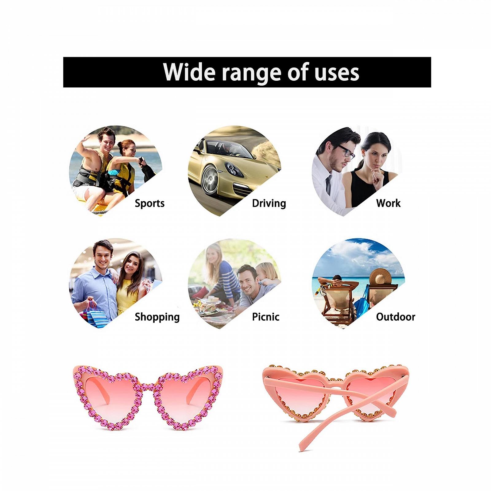 Сонцезахисні окуляри TAFACE Серце Рожевий, Чорний, фото №5