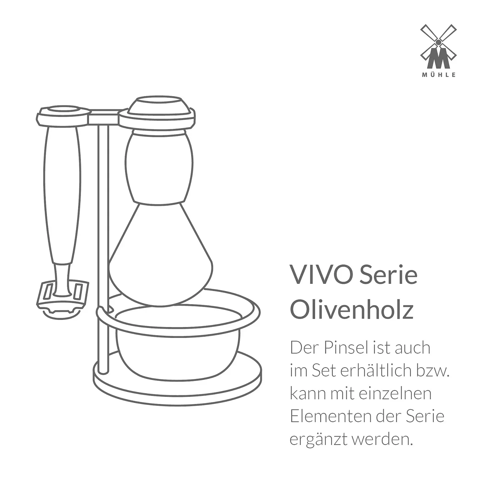 Набор для бритья MÜHLE Vivo Black Fibre Оливковое дерево Vegan, фото №9 Набор для бритья MÜHLE Vivo Black Fibre Оливковое дерево Vegan, фото №9