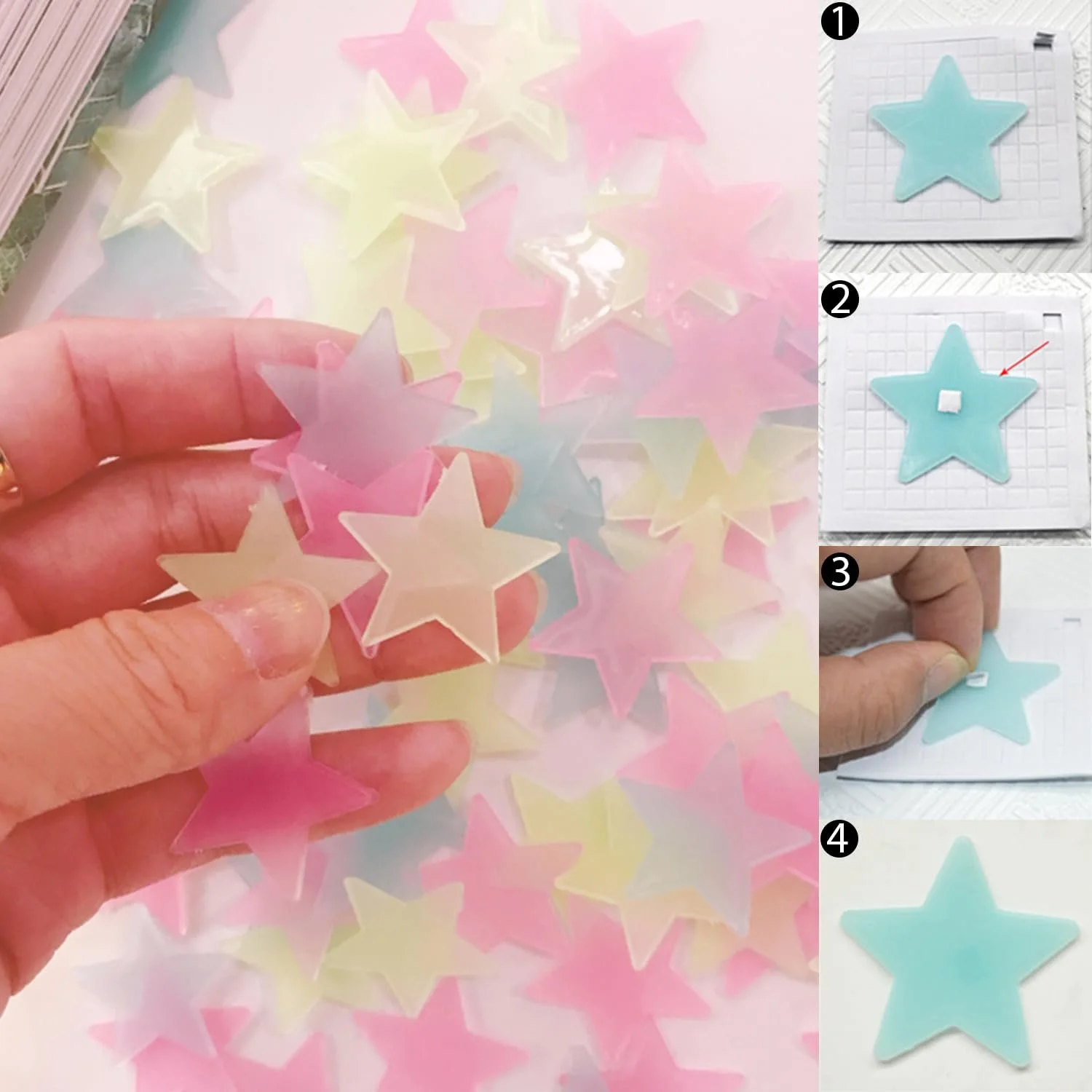 Наклейки на стіну Зірки флуоресцентні 200 шт. Різнокольоровий, фото №4 Наклейки на стіну Зірки флуоресцентні 200 шт. Різнокольоровий, фото №4