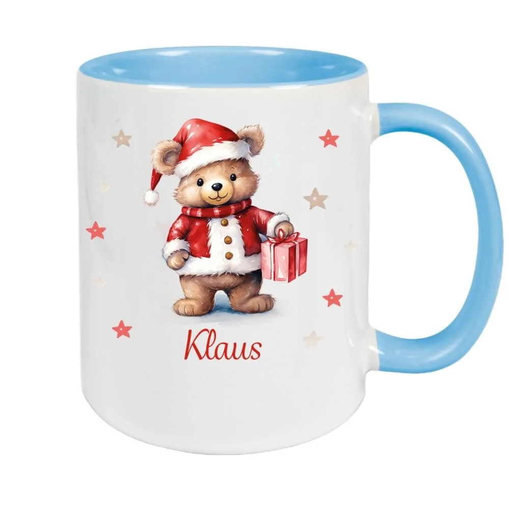 Кружка з іменем на замовлення Різдво Ведмедик Керамічна, фото №1