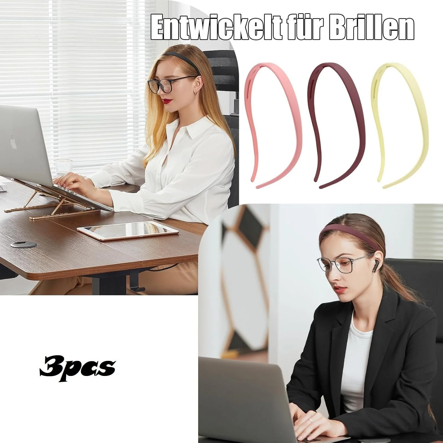 Набір обручів для волосся 3 шт, фото №6