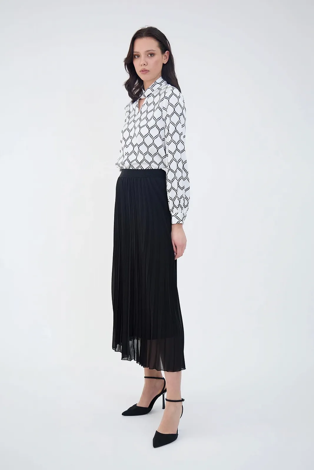 Юбка плиссе COTIDI Женская Длинная Средней длины Эластичный пояс Сделано в Италии, фото №3