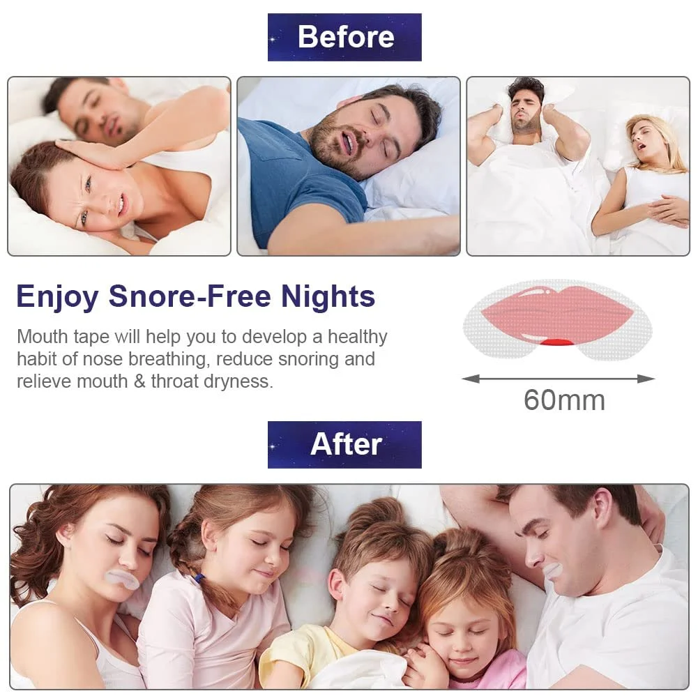 Смужки для рота ACWOO для сну, 90 штук, адгезивні нічні пластирі для рота, фото №4