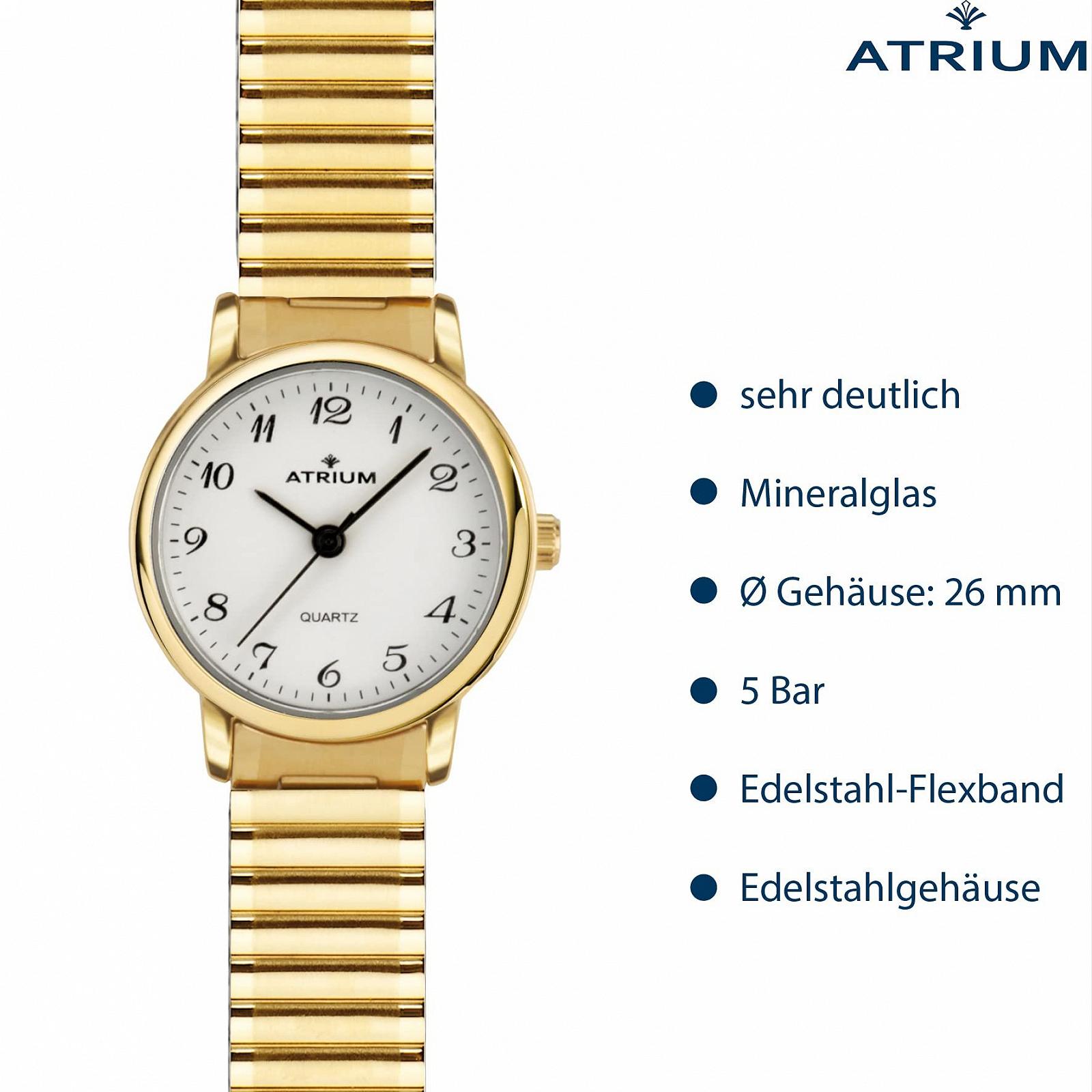 Женские часы Atrium A43-60 Аналоговые Кварц из нержавеющей стали с гибким браслетом на затяжках из нержавеющей стали Золотой цвет, фото №3 Женские часы Atrium A43-60 Аналоговые Кварц из нержавеющей стали с гибким браслетом на затяжках из нержавеющей стали Золотой цвет, фото №3