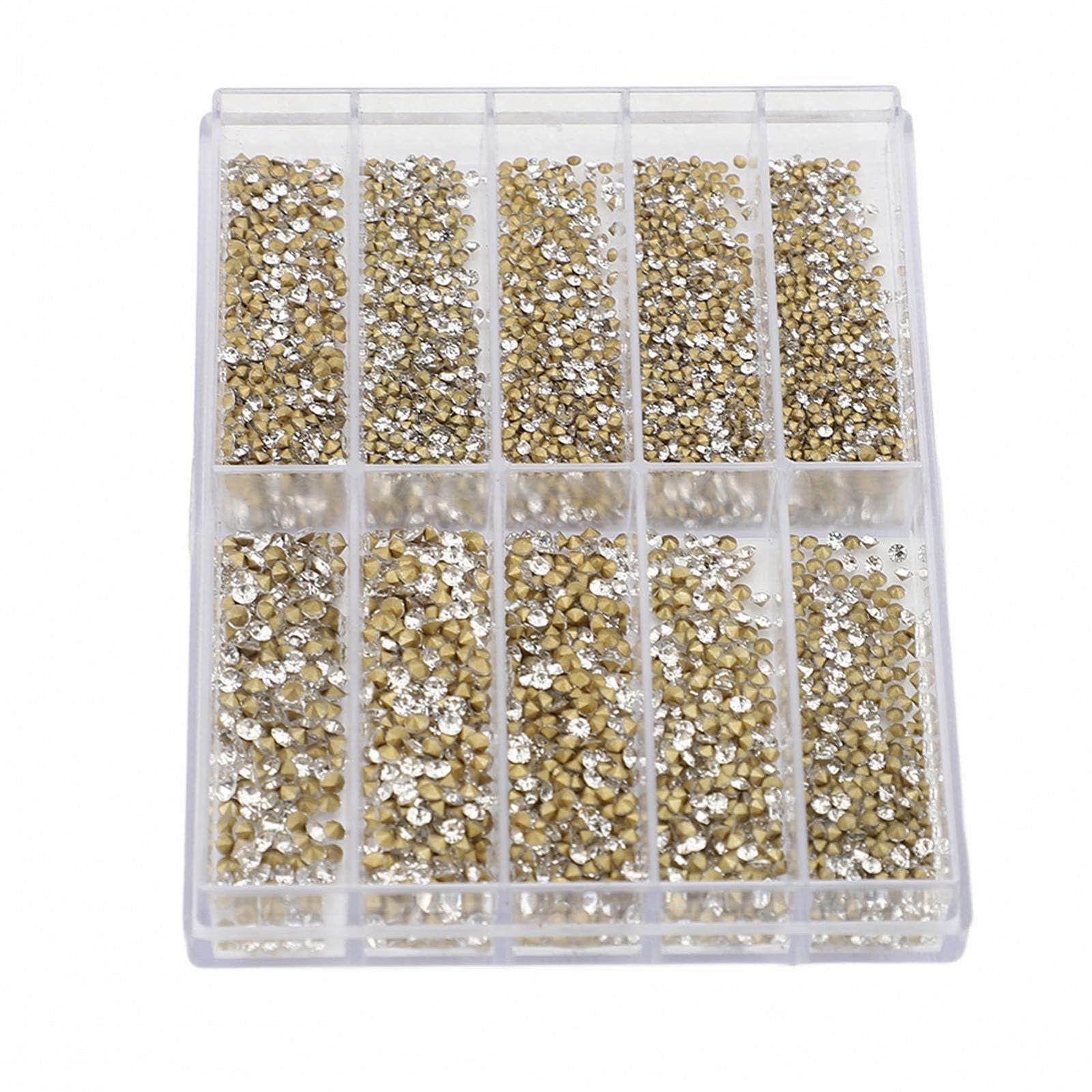 Стрази для нігтів 1000 шт. Блискучі кристали 10 розмірів Блискітки, фото №1