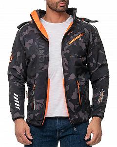 Софтшелл Куртка Geographical Norway с капюшоном Функциональная Ветрозащитная Стойка-воротник Защита от холода Для активного отдыха Туризма Кемпинга - Фото 1