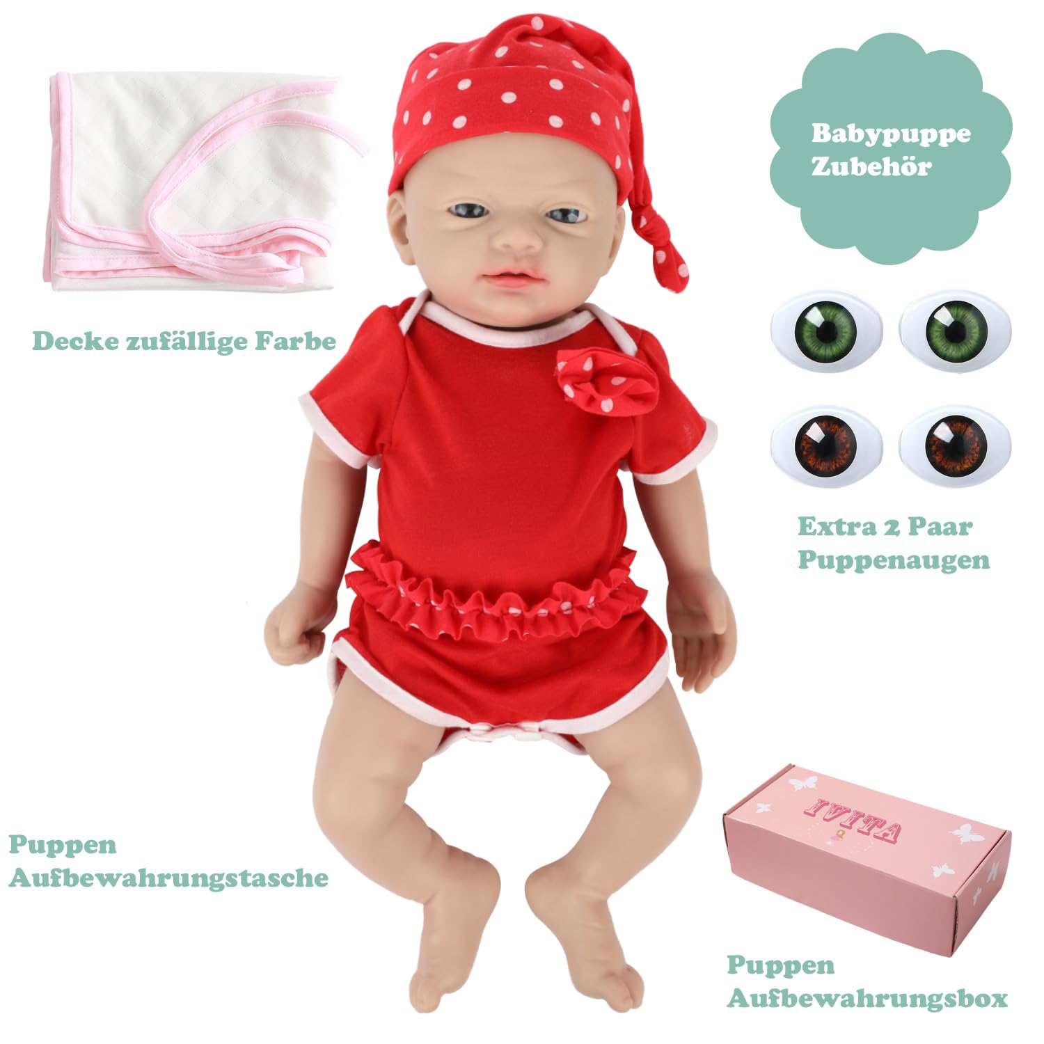 Кукла IVITA Reborn WG1587-25 см полностью силиконовая новорожденная с открытым ртом девочка, фото №6 Кукла IVITA Reborn WG1587-25 см полностью силиконовая новорожденная с открытым ртом девочка, фото №6