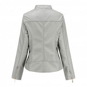 Кожаная куртка Biker Женская Весенняя Куртка Переходная Куртка Кожаная Куртка Кожаная Куртка-Бомбер Короткая Мотоциклетная Куртка Мотоциклетная Куртка из Искусственной Кожи synthetic.ua - Фото 1