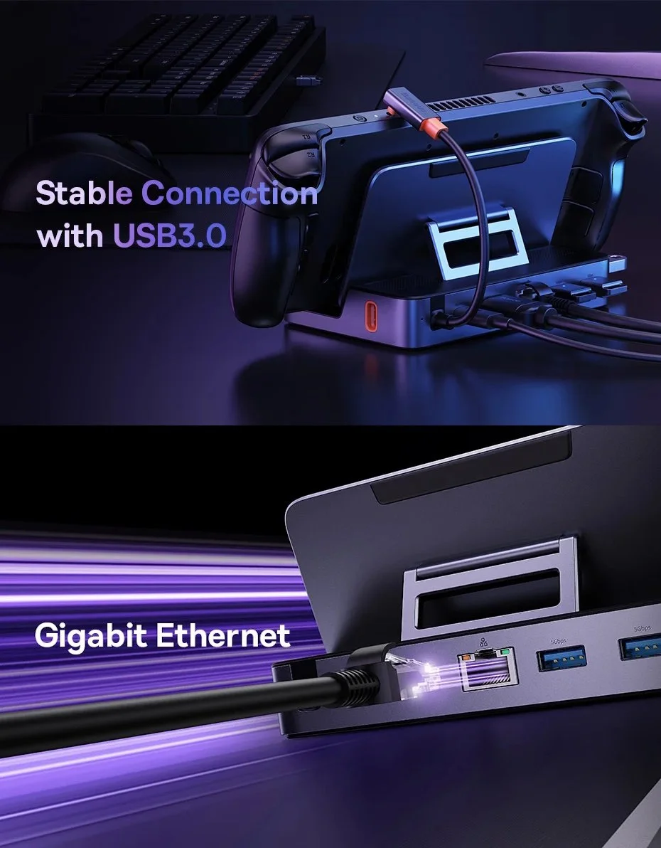 Док-станція Baseus 6в1 GamerX 100W для Steam Deck, ROG Ally, Nintendo, X Legion, фото №8
