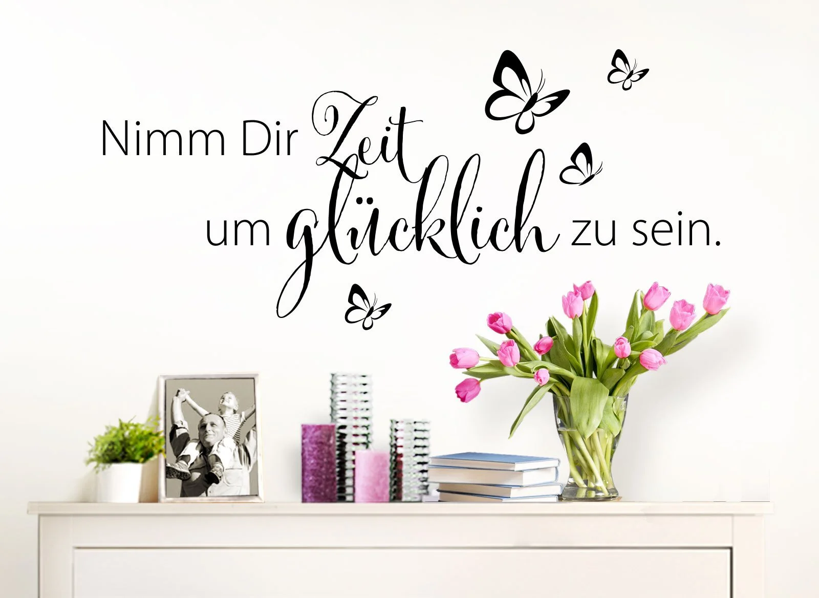 Наклейка на стіну W3307 "Nimm Dir Zeit um glücklich" Чорна 80 x 36 см, фото №3 Наклейка на стіну W3307 "Nimm Dir Zeit um glücklich" Чорна 80 x 36 см, фото №3