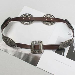 Ремень TOEECY Винтажный уличный стиль, женский, из PU кожи, с полым круглым дизайном, жемчужным украшением, застежкой-пряжкой для повседневной носки в разные сезоны synthetic.ua - Фото 1