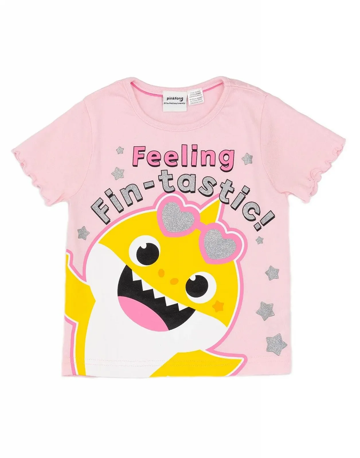 Комплект піжами для дівчаток Baby Shark рожевий Дитяча футболка та шорти, фото №2