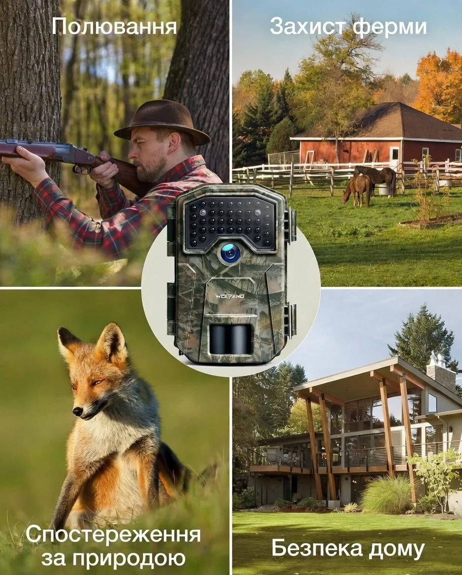 Фотоловушка Wolfang WT01 36МП / 2K / USB / Green, фото №3