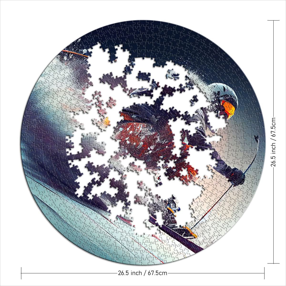 Пазл Vintage Skiing Ретро лыжи Круглый 1000 элементов 67,5 x 67,5 см, фото №5