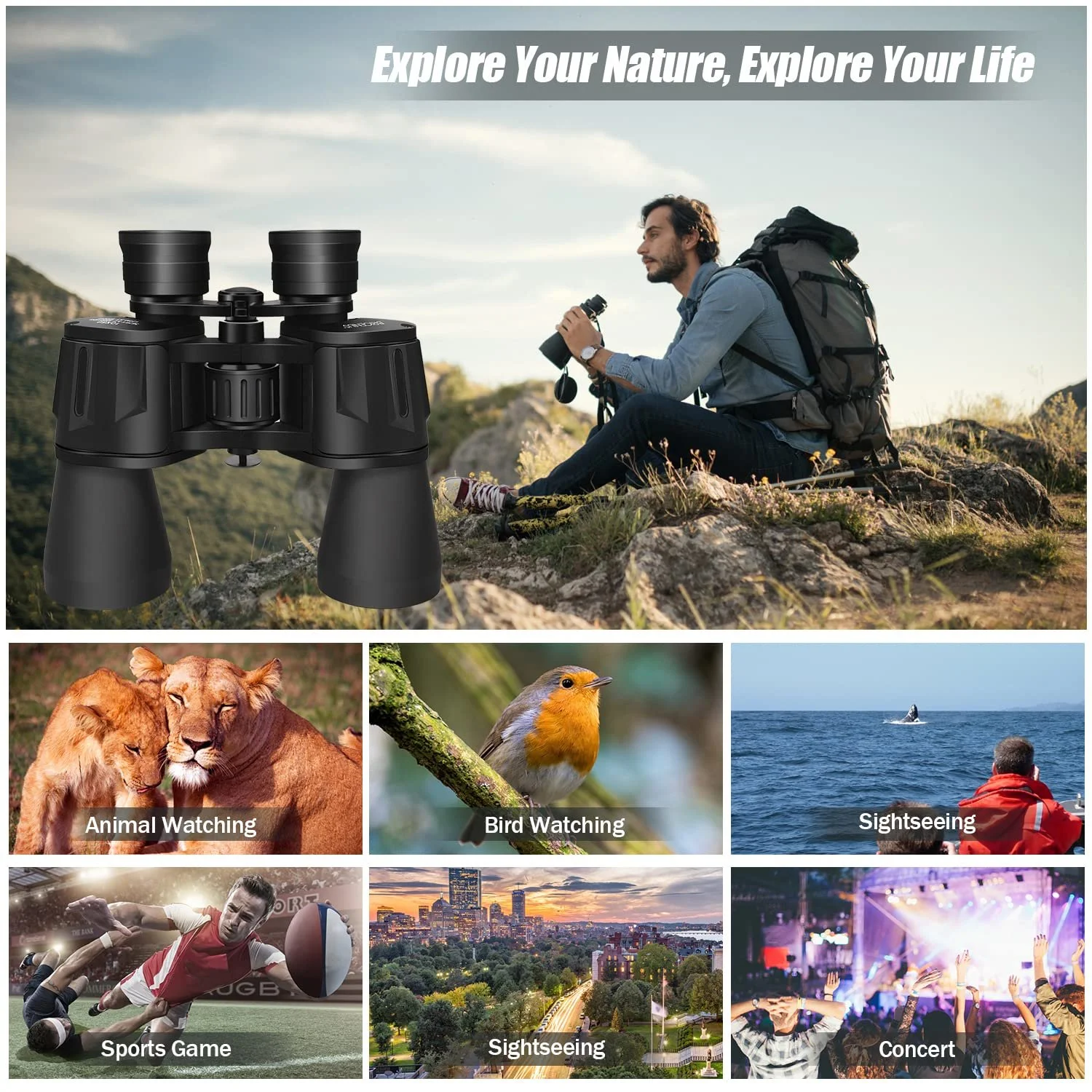 Бінокль BRIGENIUS 10 x 50 HD FMC, фото №6