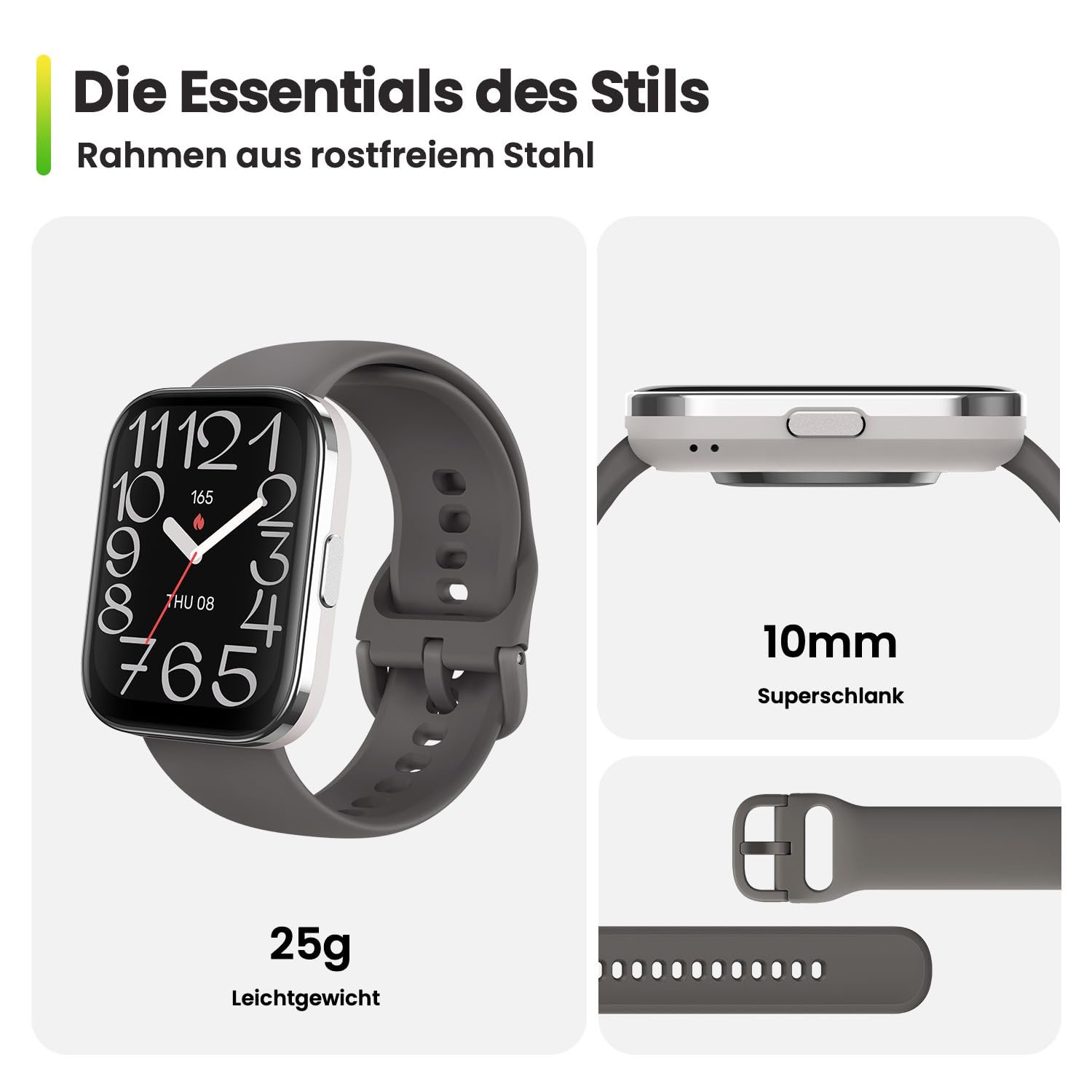 Смарт-годинник Amazfit Bip 5 Unity 46 мм, сірий, фото №8