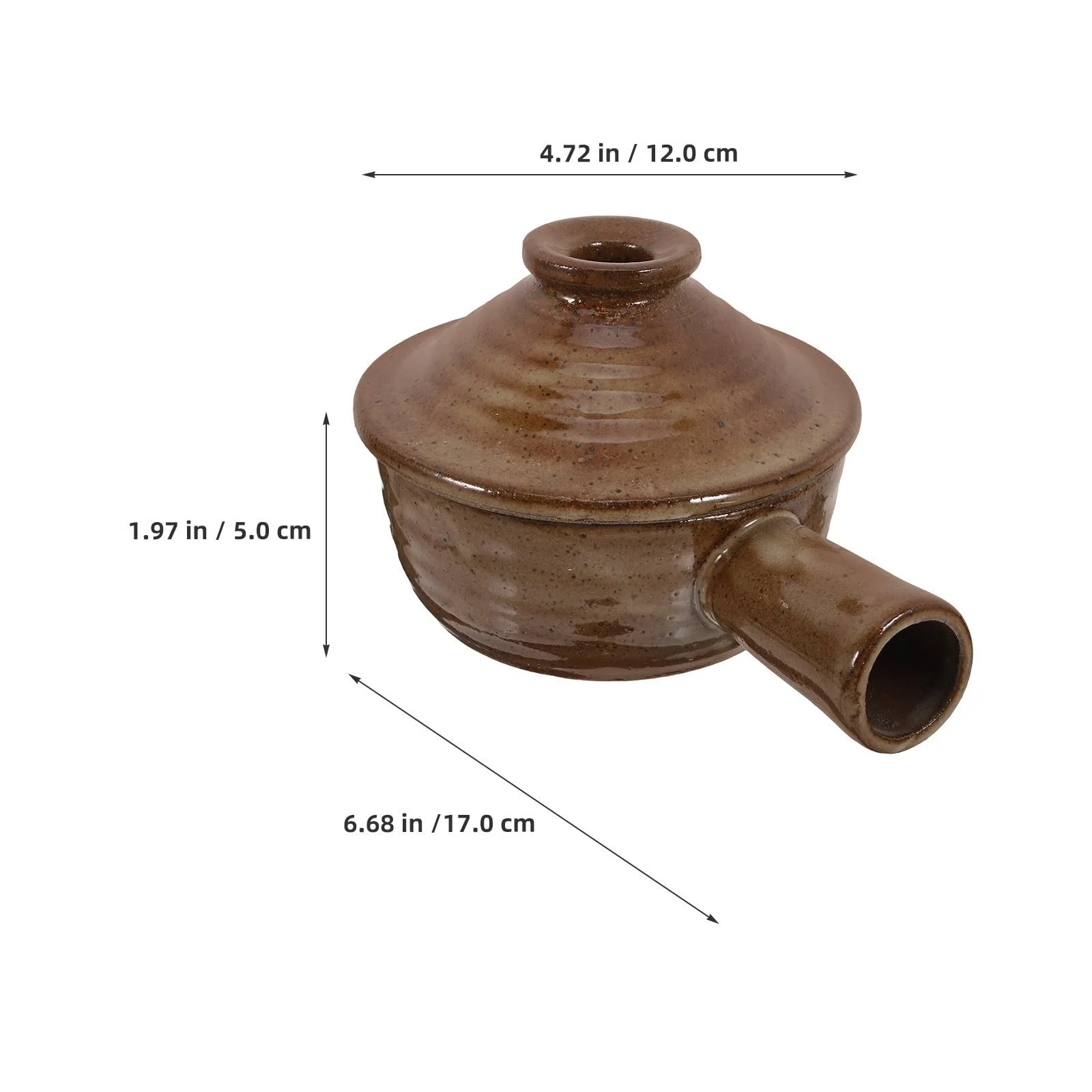 Каструля Healifty глиняна з кришкою та ручкою набір із 2 шт. 6.68 x 4.72 x 1.97 дюйма, фото №4