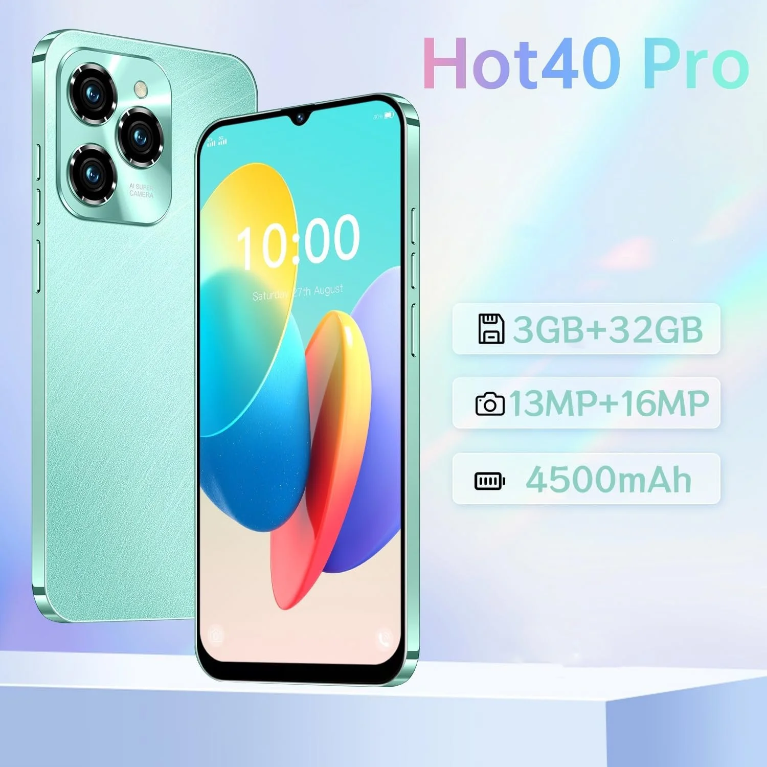 Мобильный телефон JoyHandy Hot40Pro 4G 6.3" HD 32GB Android 12.0 Gold, фото №5