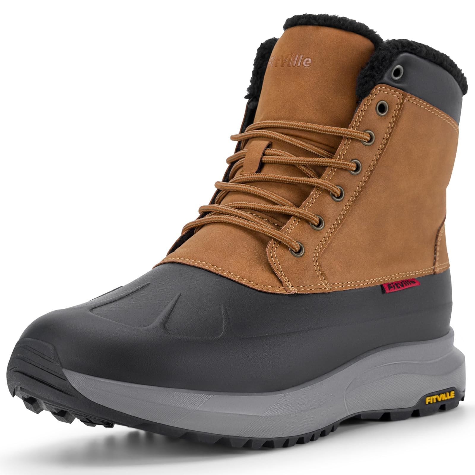 Черевики зимові FitVille Extra Wide Waterproof Lined Snow Boots Short Shaft Non-Slip Shoes, фото №1